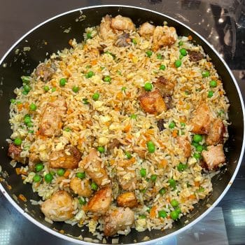 „Schnell, lecker, einfach: Gebratener Reis mit Hühnchen“