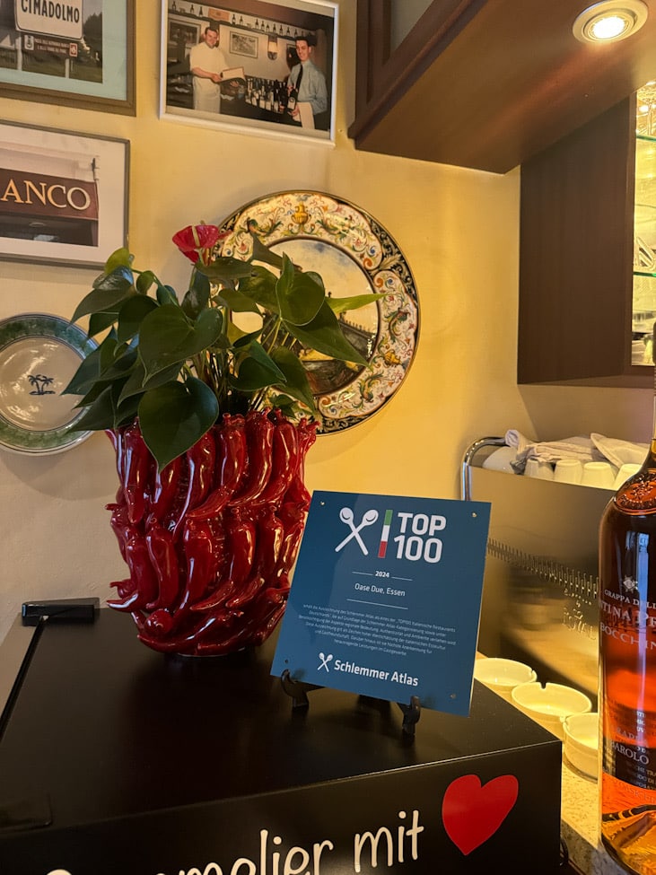 Top 100 Schlemmer Atlas Germany for Italian restaurant 2024 Oase Due
