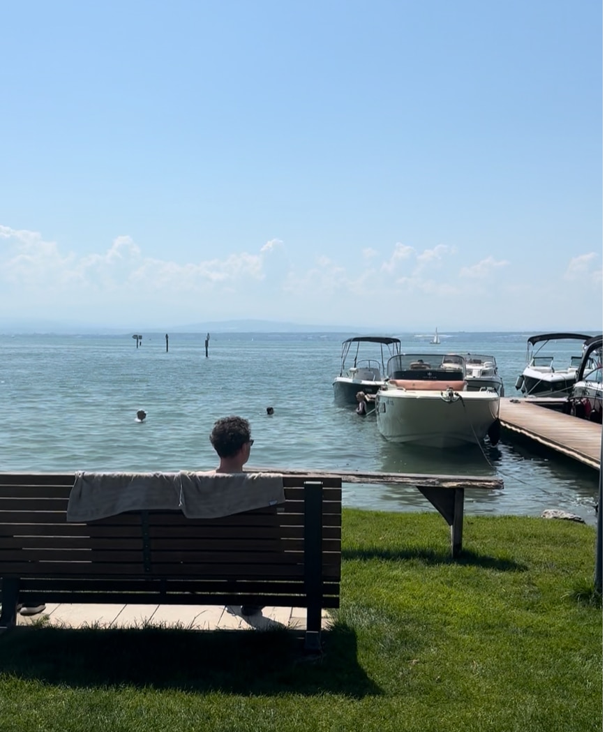 Bootsanlegestelle mit Badestelle am Bodensee beim Heinzler in Immenstaad